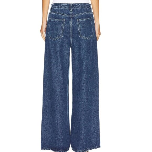 Frame Denim Denim - FRAME Super Drape Drawstring Wide Leg Jeans Pants in Ghost Size 24